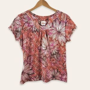 Ruby Rd. Favorites tropical print top size M